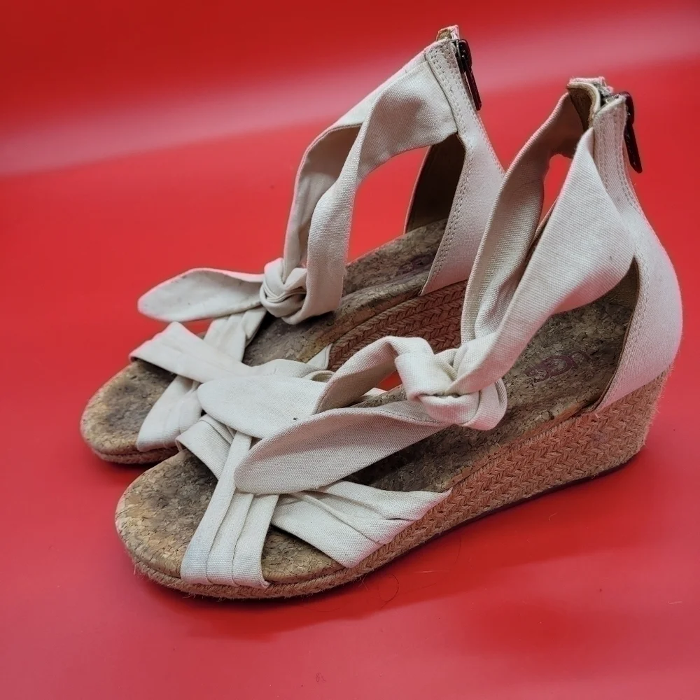 Women's Ugg Traci Espadrille Wedge Tie Up Sandal 6.5